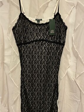 wild fable Black Lace Overlay Slip